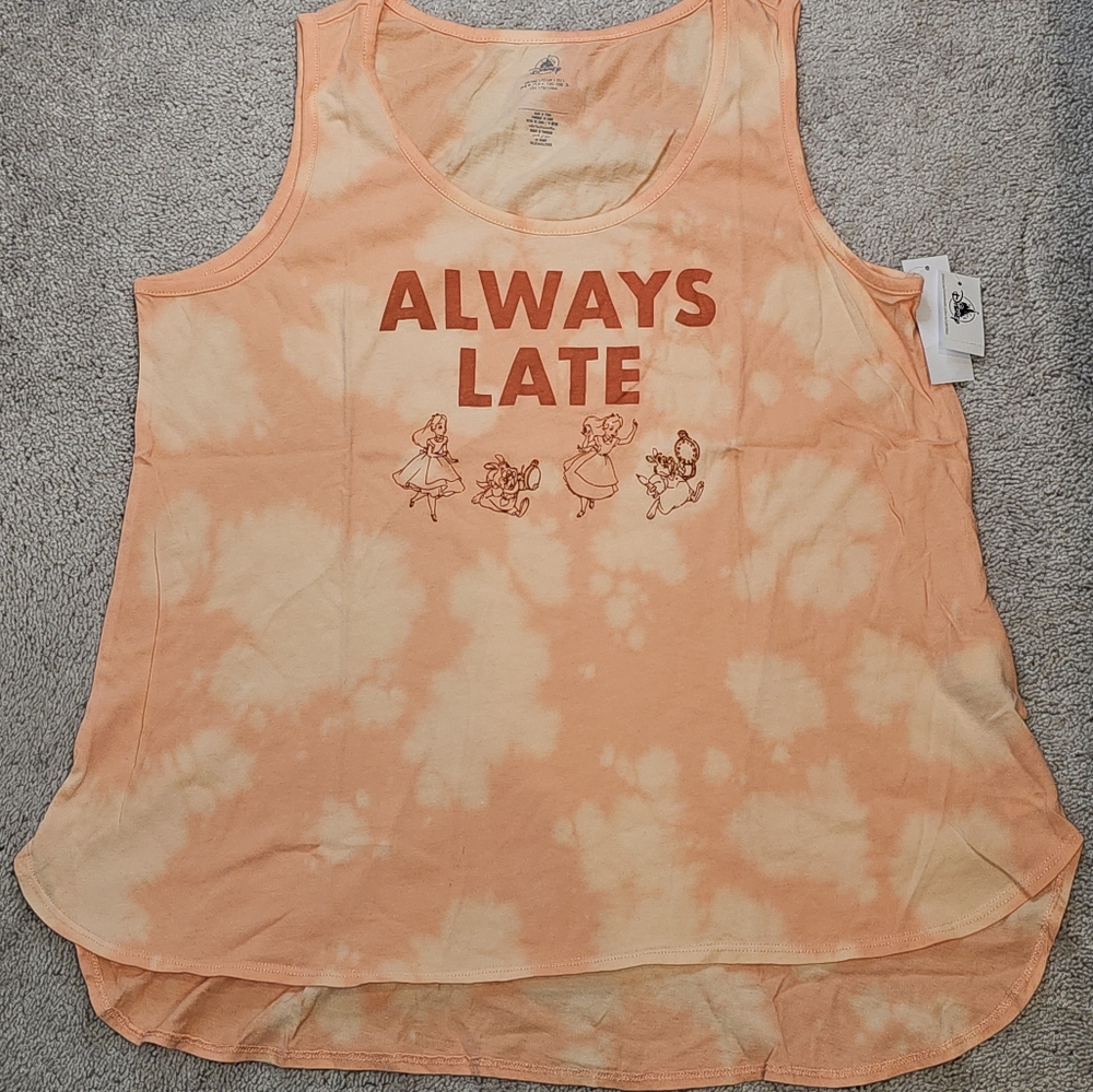 Disney Parks Alice In Wonderland White Rabbit Always Late Shirt NEW Pick Size!